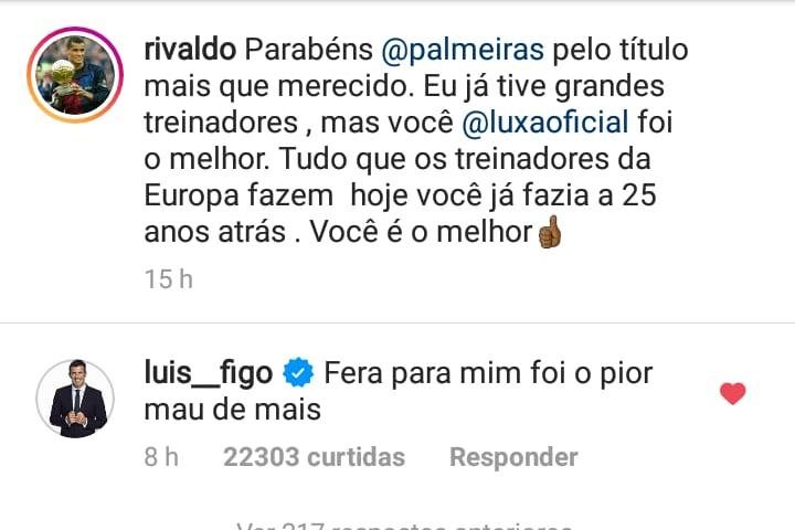 Após cornetada de Figo, Luxa responde: 'Foram 50 pessoas ver ele no Real Madrid'