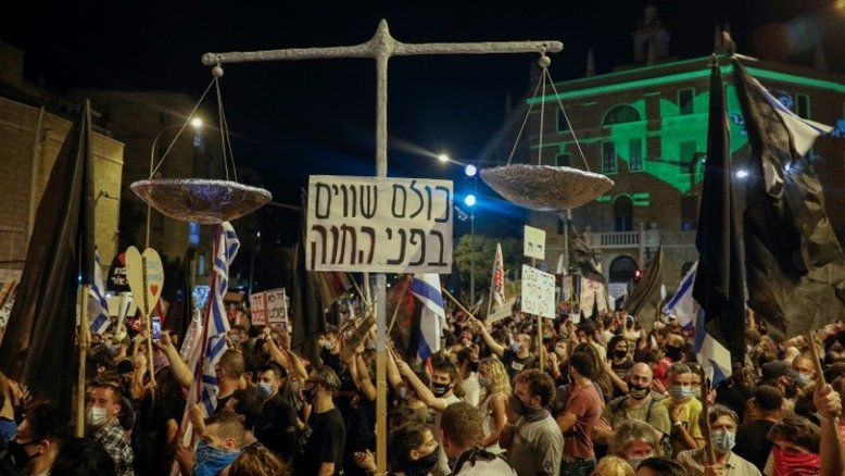 Primeira manifestação contra Netanyahu em Jerusalém desde o reconfinamento