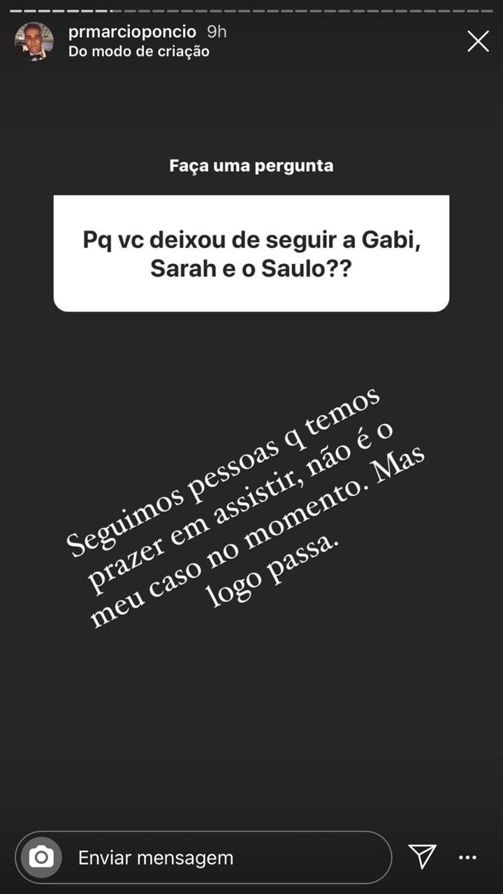 Pastor Márcio Poncio diz que foi expulso da casa de Saulo: "Me decepcionei" 18 Pastor Márcio Poncio diz que foi expulso da casa de Saulo: "Me decepcionei"