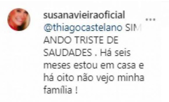 "Há oito meses não vejo a minha família. Triste de saudades", lamenta Susana Vieira 4 "Há oito meses não vejo a minha família. Triste de saudades", lamenta Susana Vieira