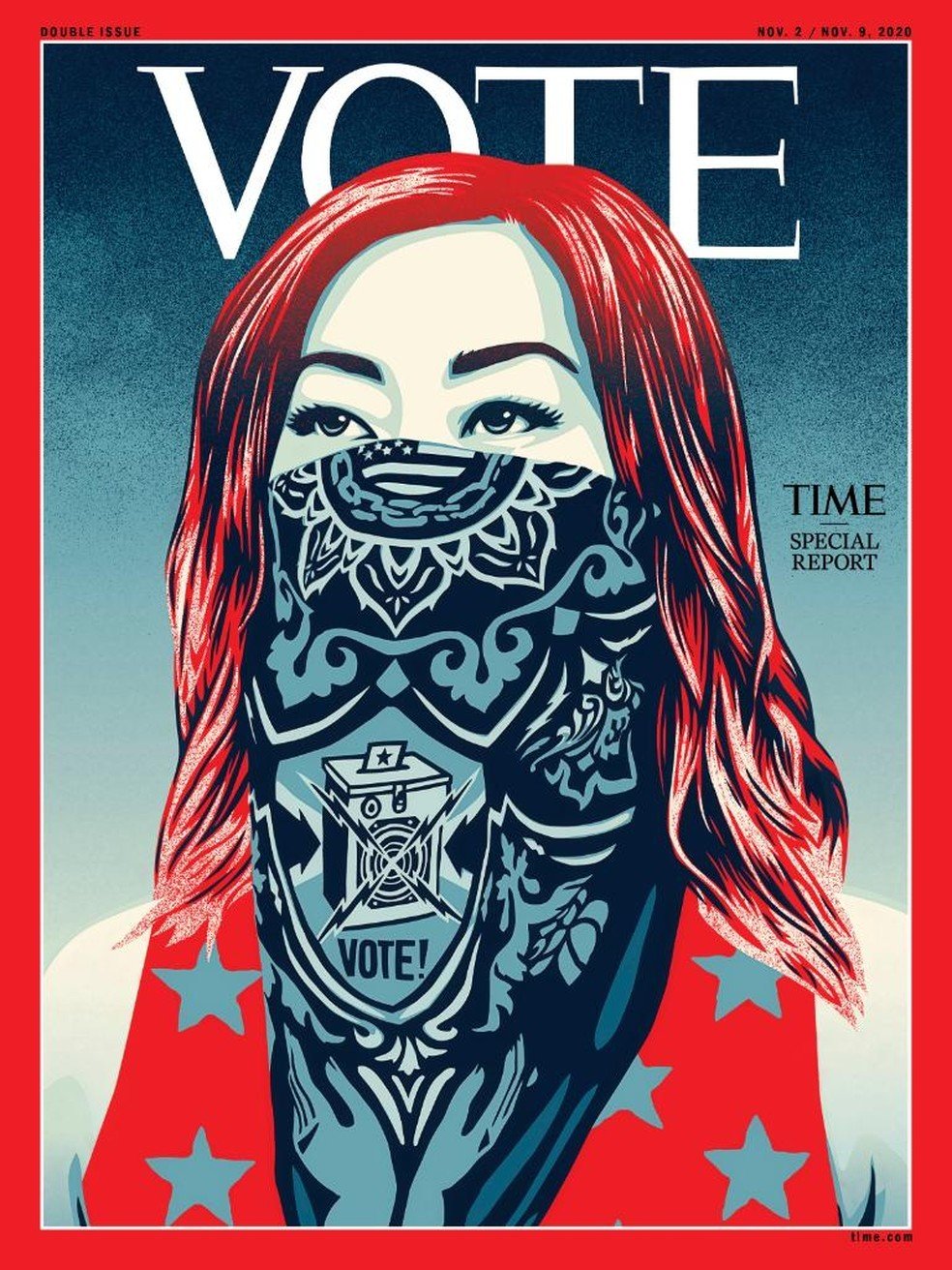 Revista "Time" substitui logo pela primeira vez e traz a palavra "Vote"