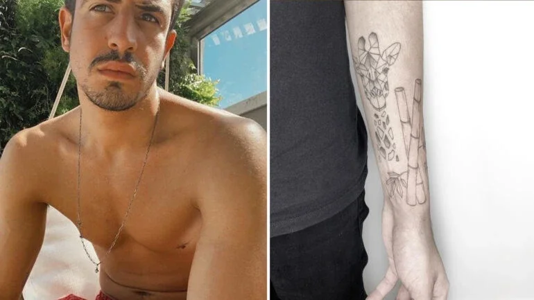 Enzo Celulari faz uma nova tatuagem no braço