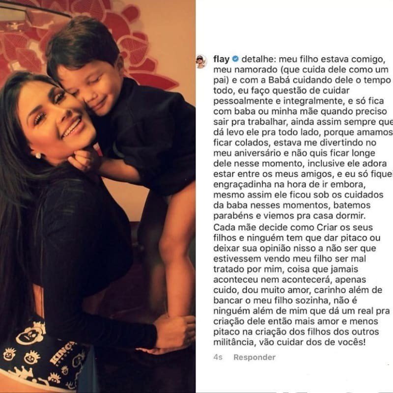 Após críticas, ex-BBB Flay se defende: "Vão cuidar dos de vocês" 4 Após críticas, ex-BBB Flay se defende: "Vão cuidar dos de vocês"