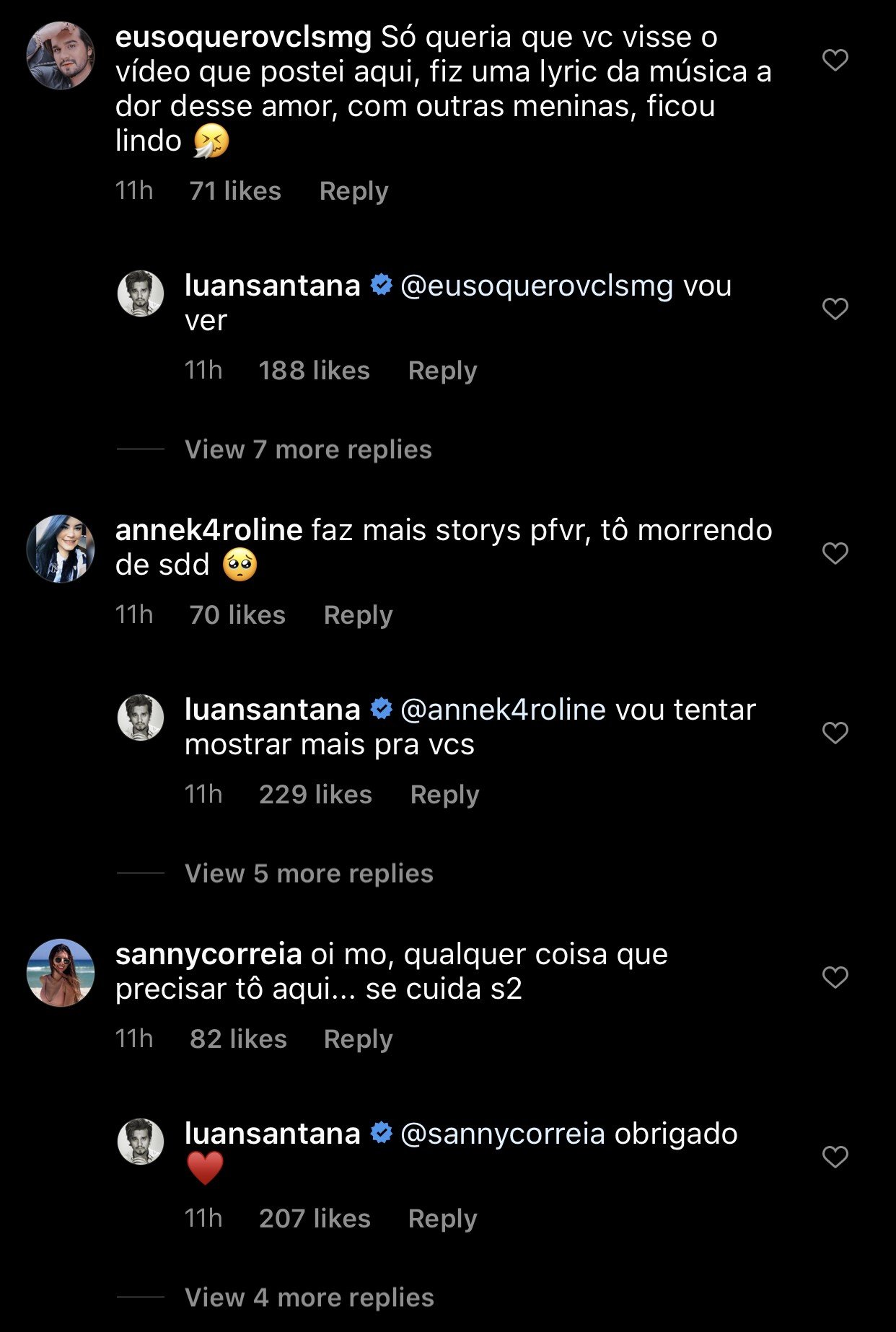 Luan Santana responde fãs após reclamações: “Vou tentar mostrar mais”