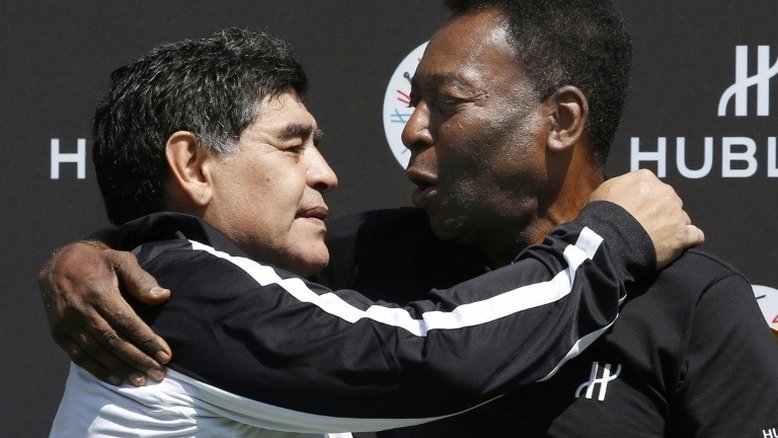 Pelé a Maradona: 'Um dia, eu espero que possamos jogar bola juntos no céu'