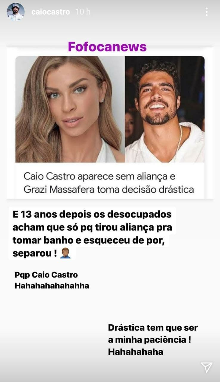 Caio Castro ironiza rumores de término com Grazi Massafera 4 Caio Castro ironiza rumores de término com Grazi Massafera