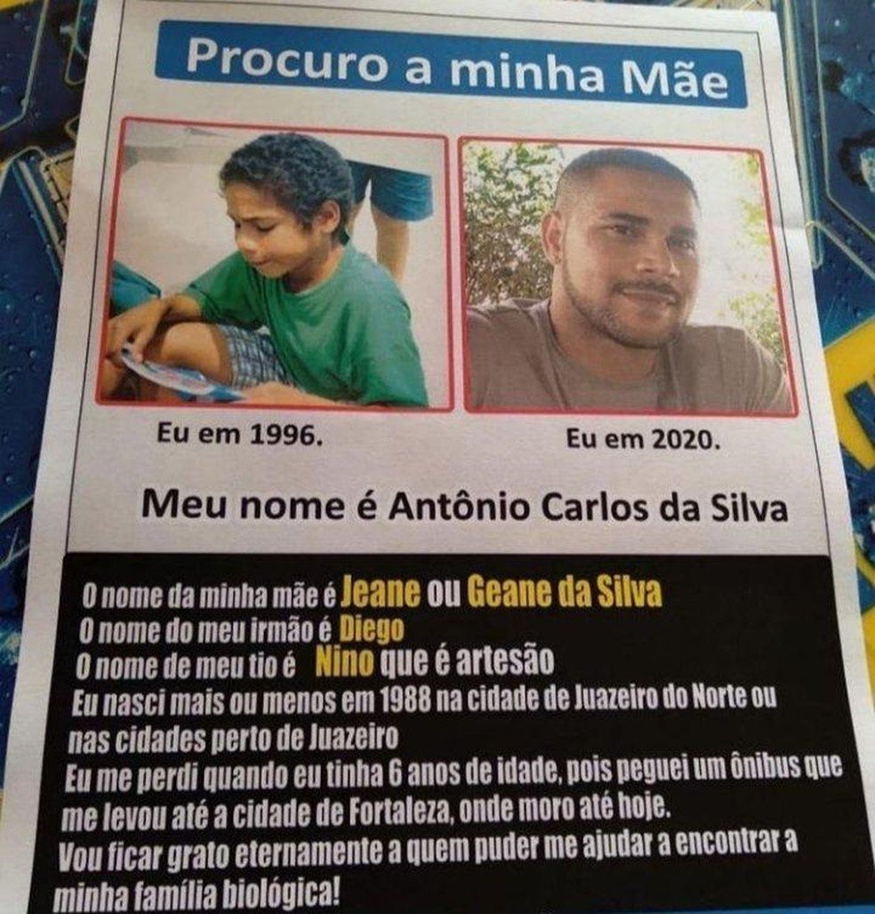 Homem distribui panfletos em busca da mãe e encontra família 27 anos após separação 4 Homem distribui panfletos em busca da mãe e encontra família 27 anos após separação
