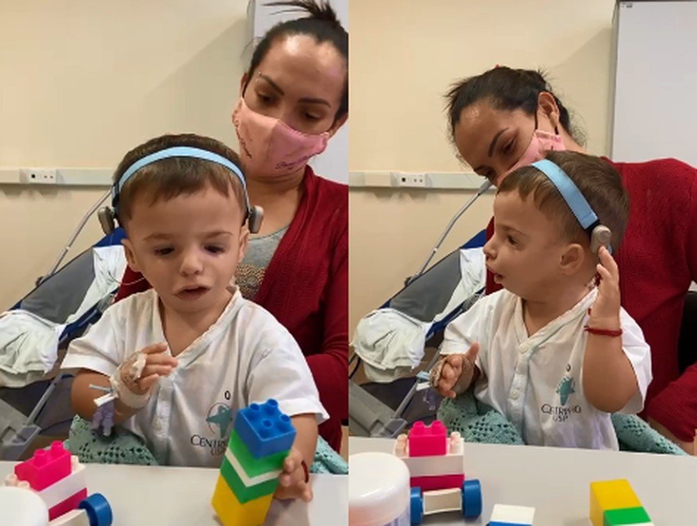 Bebê consegue reconhecer sons e a falar 'mamãe' com aparelho de hospital da USP 2 Bebê consegue reconhecer sons e a falar 'mamãe' com aparelho de hospital da USP