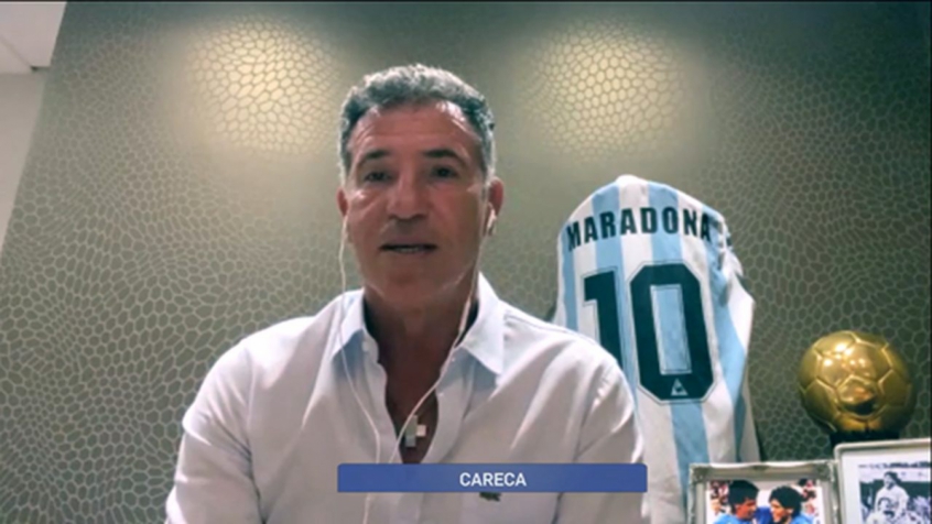 Emocionado, Careca revela dias difíceis desde a morte de Maradona: 'Perdi um grande irmão'