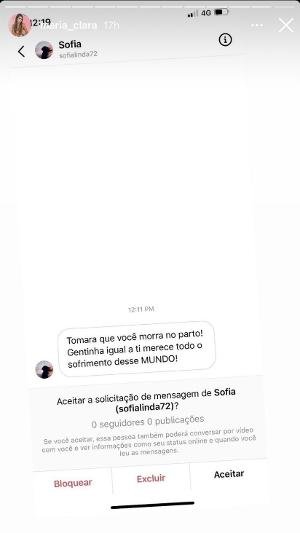 Namorada de Marlon mostra ataques na internet: “Tomara que morra no parto” 4 Namorada de Marlon mostra ataques na internet: “Tomara que morra no parto”