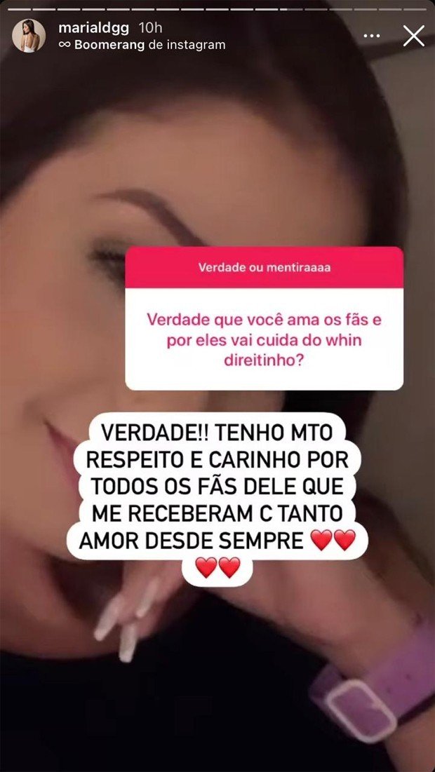 Namorada de Whindersson baba em post: “Amo é muito”