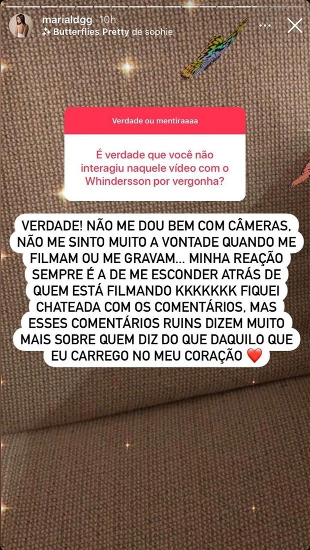 Namorada de Whindersson baba em post: “Amo é muito”