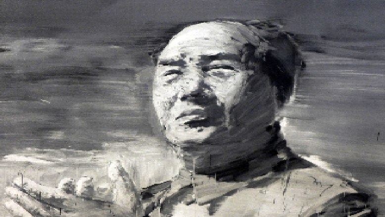 Os imensos retratos do chinês que pinta com pincéis longos