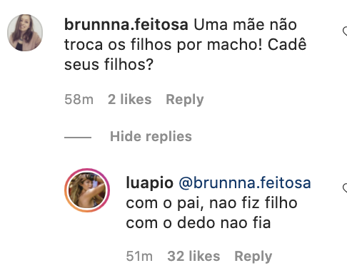Piovani rebate seguidora que disse que atriz ‘trocou os filhos por macho’