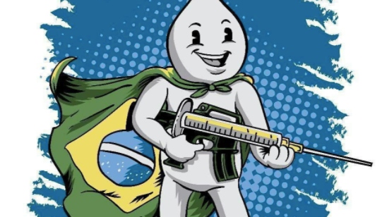Eduardo Bolsonaro posta imagem do Zé Gotinha segurando vacina