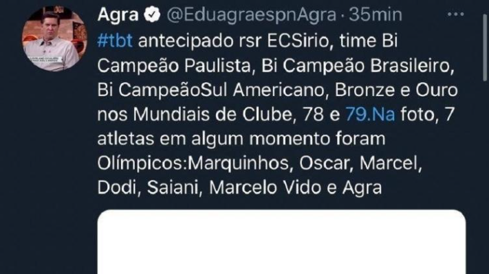 Eduardo Agra, da ESPN, compartilha nude por engano ao publicar foto antiga