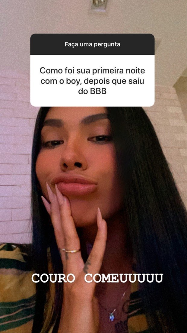 Pocah sobre 'primeira noite com o boy' após reality: 'O couro comeu'