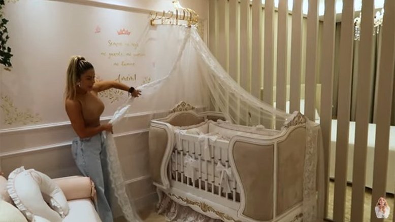 Prestes a dar à luz, Virgínia Fonseca mostra quarto do bebê na casa de Leonardo