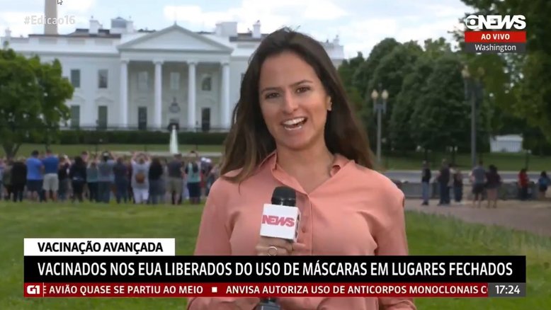 Vacinada, repórter da GloboNews tira máscara ao vivo: 'Emocionante'