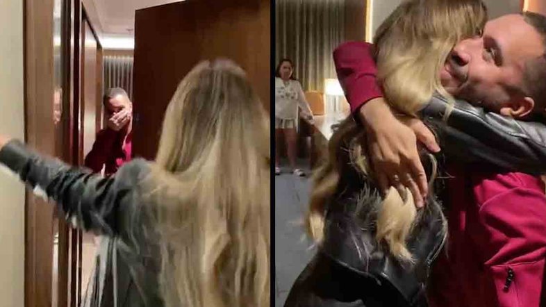 Sarah mostra reencontro com Gilberto: ‘Meu campeão’