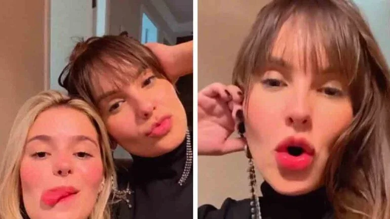 Thaís Braz e Viih Tube se encontram em noite com vinho