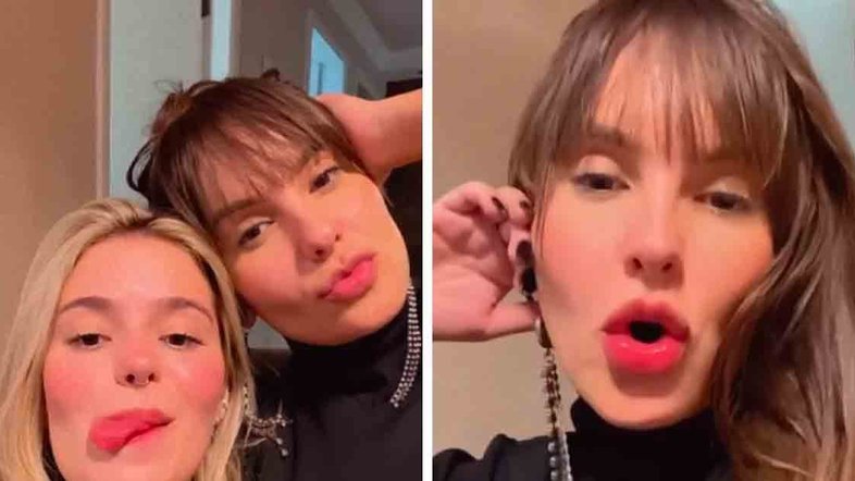 Thaís Braz e Viih Tube se encontram em noite com vinho