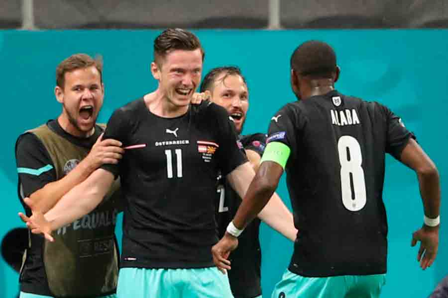 Áustria vence a Macedônia do Norte na estreia do Grupo C da Eurocopa