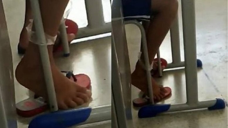 ES: Professor amarra criança em cadeira na sala de aula e é afastado