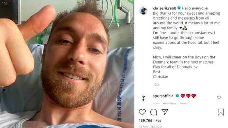 Federação Dinamarquesa pede mudanças nos procedimentos da Uefa após colapso de Eriksen