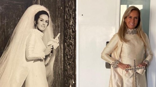 Helô Pinheiro usa mesmo vestido de casamento após 55 anos: 'Sabor da juventude'