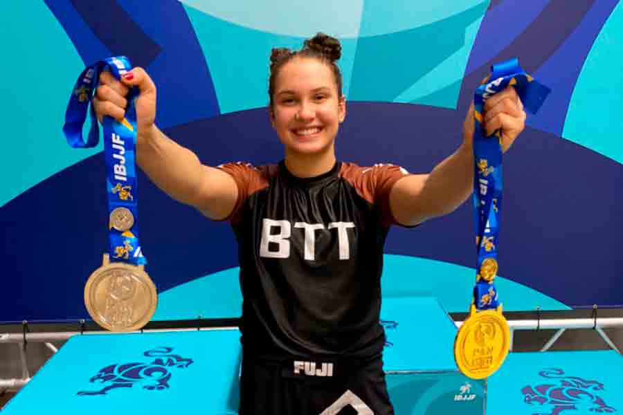 Atleta da BTT, Maria Ruffatto celebra título Pan-Americano de Jiu-Jitsu em estreia na faixa-marrom: 'Uma das minhas melhores performances'