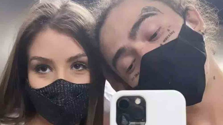 Whindersson surge com novas tatuagens no rosto em clique com Maria Lina