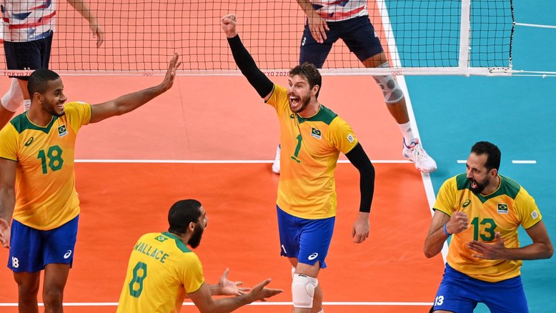 Vôlei masculino: Brasil vence Estados Unidos e garante classificação às quartas de final