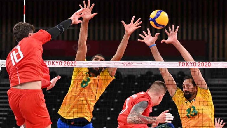 Vôlei masculino cai contra os russos por 3 a 0 e perde pela 1ª vez na Olimpíada