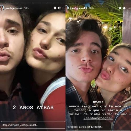 'Mulher da minha vida', diz João Figueiredo ao recriar primeira foto com Sasha Meneghel 4 'Mulher da minha vida', diz João Figueiredo ao recriar primeira foto com Sasha Meneghel