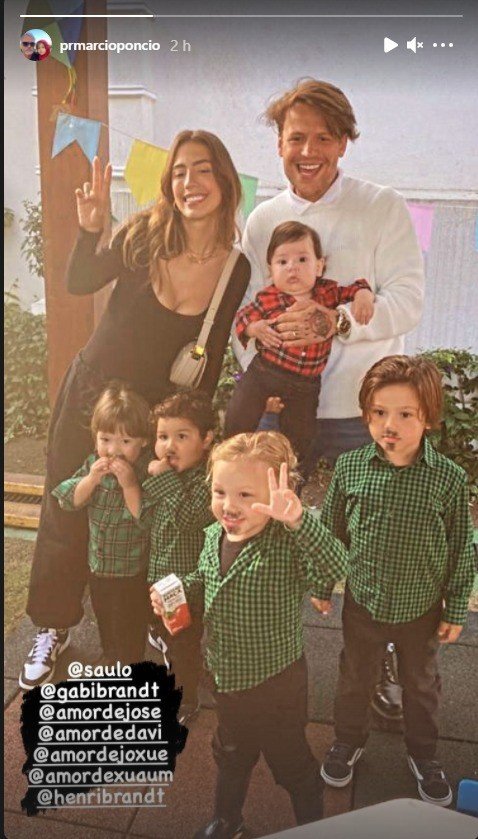 Saulo Poncio e Gabi Brandt reúnem sobrinhos e filhos para festa julina 4 Saulo Poncio e Gabi Brandt reúnem sobrinhos e filhos para festa julina
