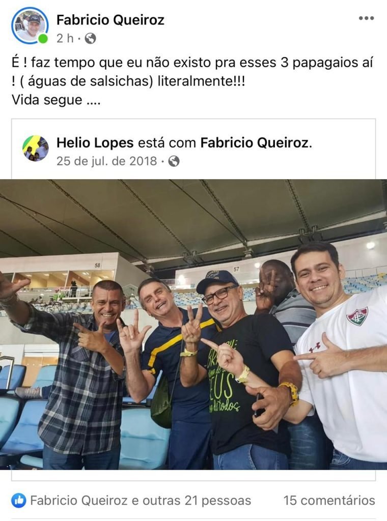 Fabrício Queiroz reclama de abandono em foto com ex-aliados: 'Papagaios' 2 Fabrício Queiroz reclama de abandono em foto com ex-aliados: 'Papagaios'