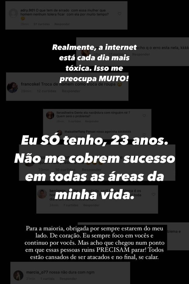 Flávia Pavanelli reage a ataques na internet após fim de namoro: ‘Essas pessoas precisam parar’