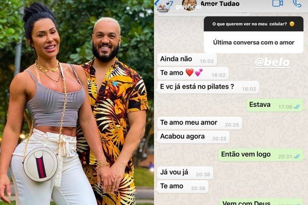 Troca de mensagens entre Gracyanne e Belo viraliza