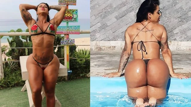 Modelo com 126 cm de quadril permite fotos do bumbum: 