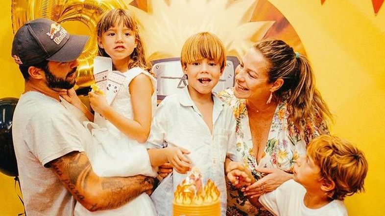 Piovani e Scooby se reúnem em festa de aniversário dos gêmeos: 'Juntos'