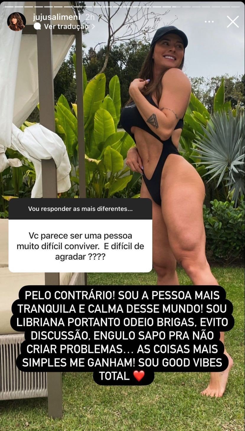 'Ele é um cara incrível', declara Juju Salimeni sobre ex após término de namoro