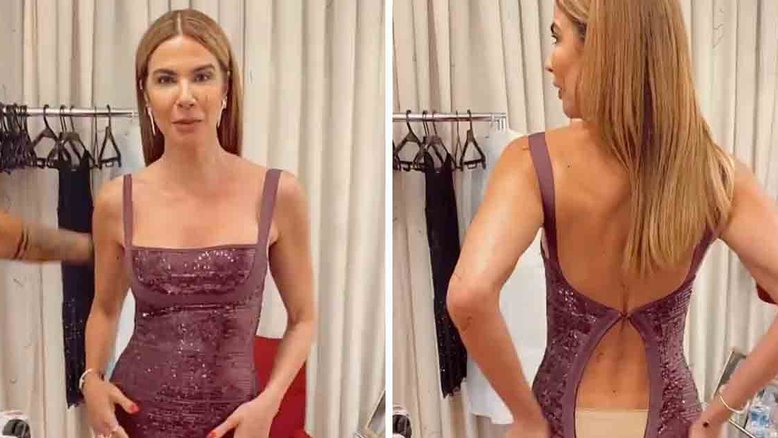 Luciana Gimenez mostra ‘perrengue’ para fechar vestido: ‘Cabia em mim’