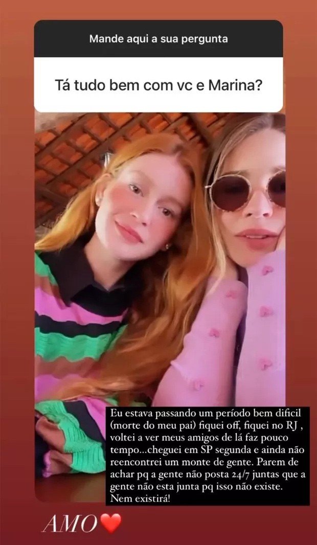 Luma Costa nega briga com Marina Ruy Barbosa: 'Estava passando por um período difícil'