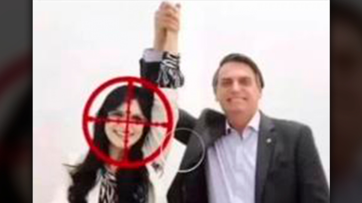 Eduardo Bolsonaro publica foto que mostra deputada com alvo no rosto: 'Me sinto ameaçada'