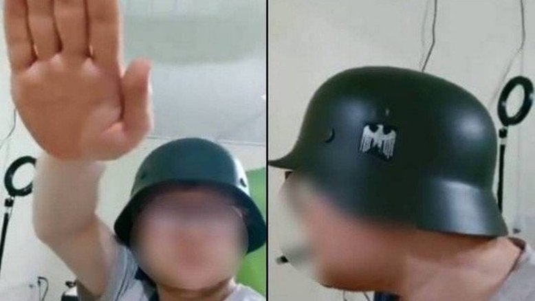 Homem usa capacete nazista em vídeo, faz apologia e é criticado