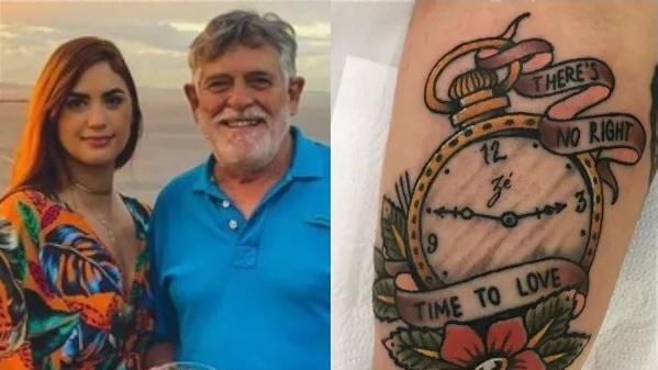 Namorada de José de Abreu faz tatuagem em homenagem ao ator: 'Te amo, Mor'