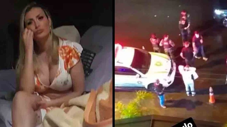 Após ex aparecer com polícia em boate, Andressa Urach volta para casa: ‘Bem pianinha’