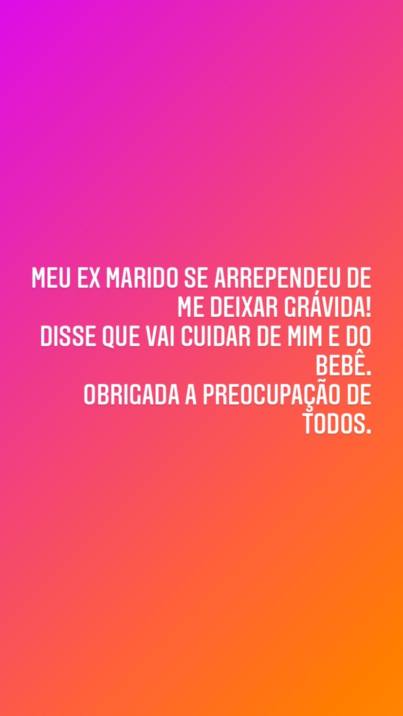 Andressa Urach diz que ex se arrependeu de deixá-la grávida: 'Vai cuidar de mim e do bebê'