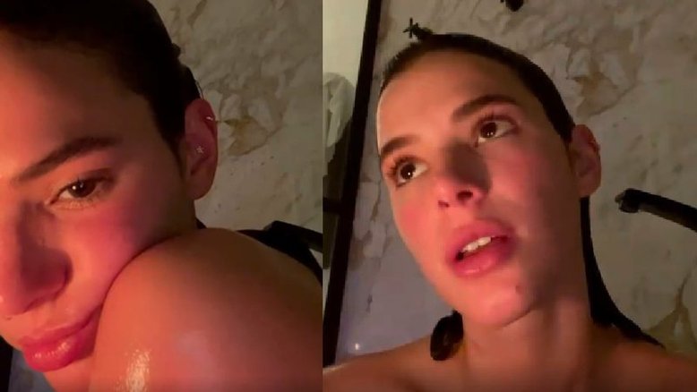 Bruna Marquezine aproveita momento de tranquilidade em banheira